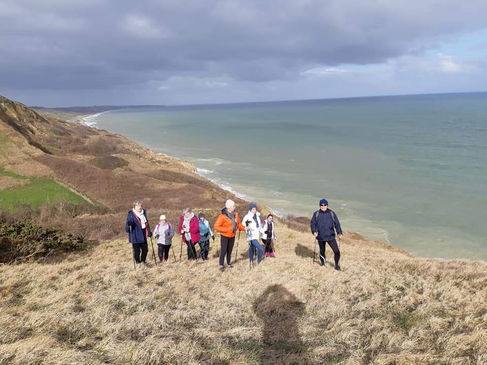 Marche nordique sur les falaises
