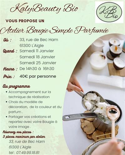 Atelier Création de Bougie Parfumée Du 18 au 25 janv 2025