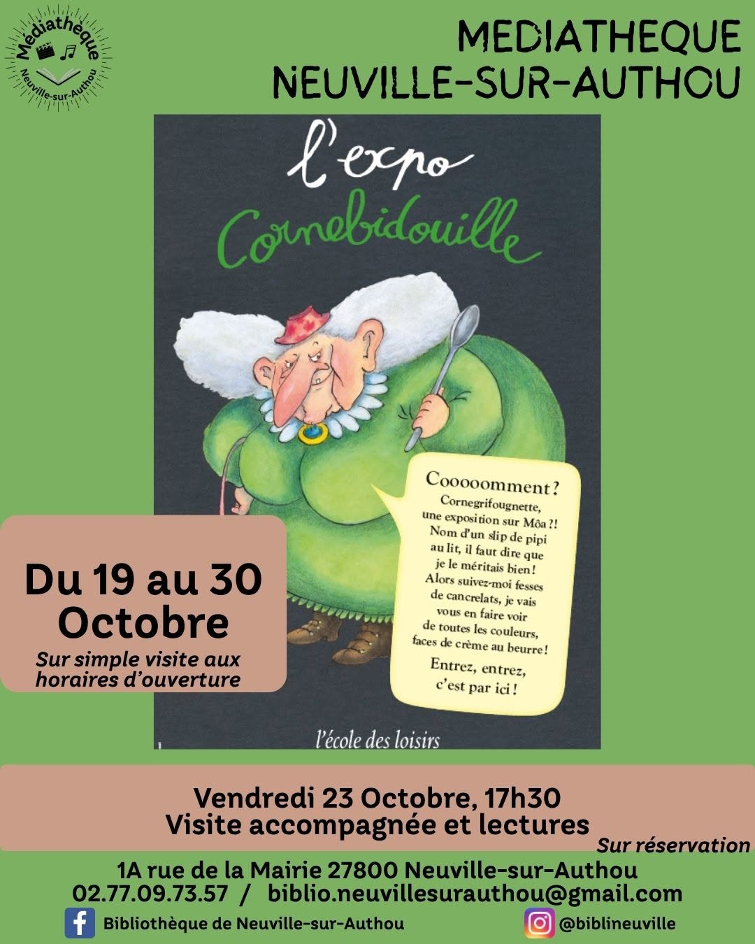 19-30.10_expo Cornebidouille - médiathèque Neuville-sur-Authou