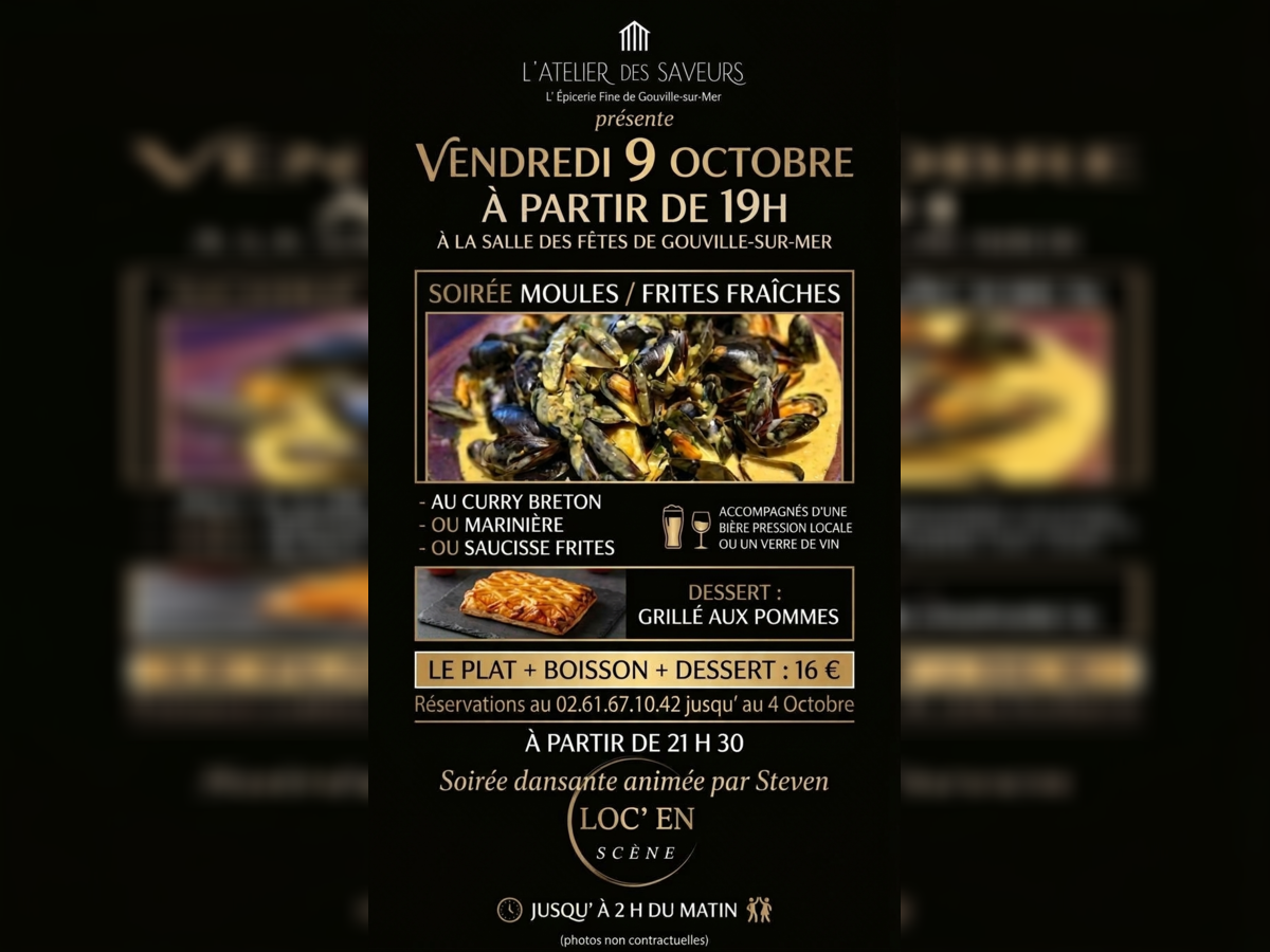 Soirée dansante et moules - frites