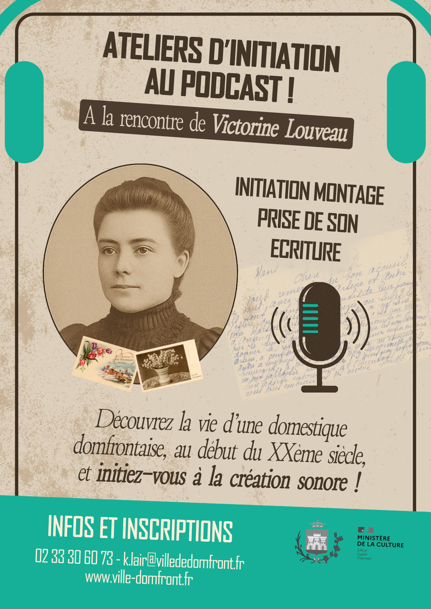 Domfront En Poiraie : A la rencontre de Victorine Louveau - ateliers d'initiation au podcast