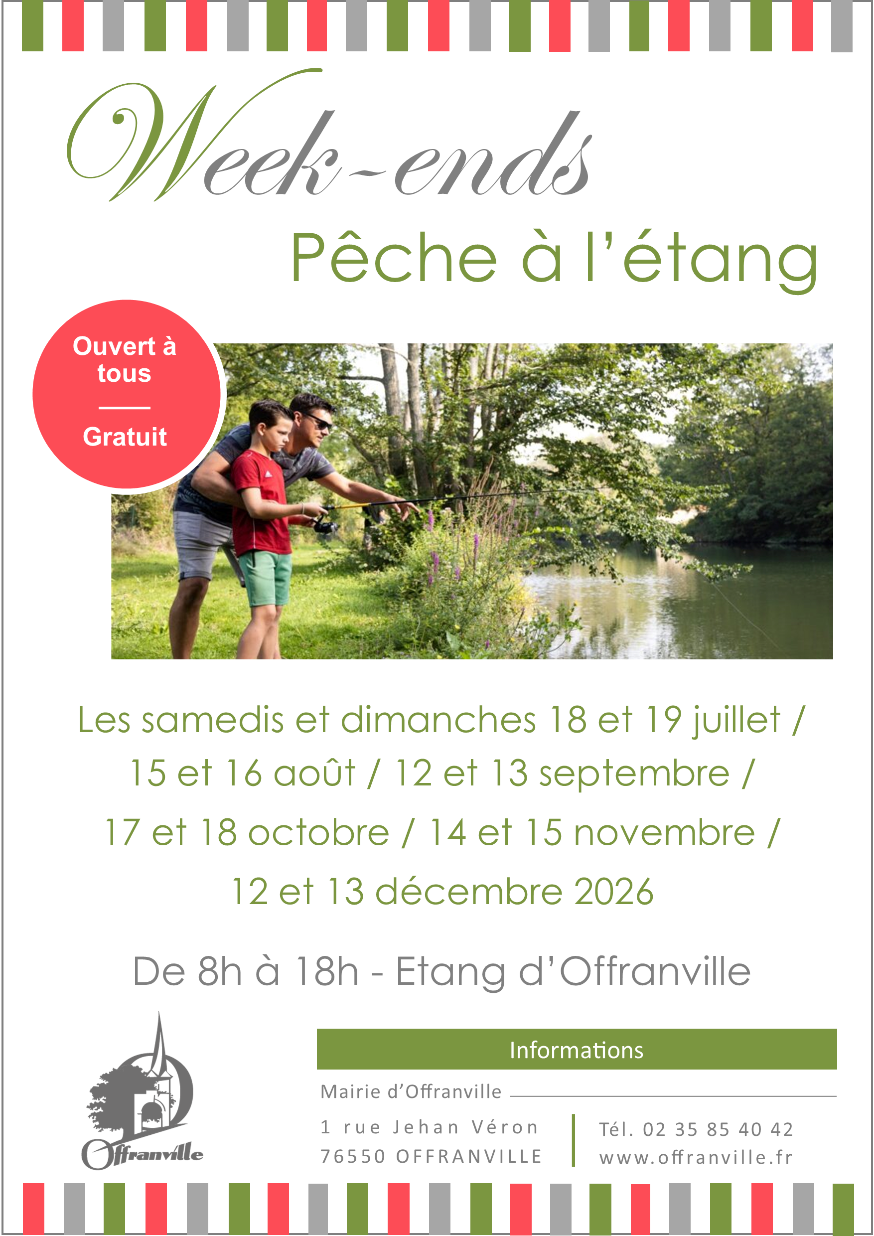 Affiche des Week-ends Pêche à l'Étang 2026 - Offranville