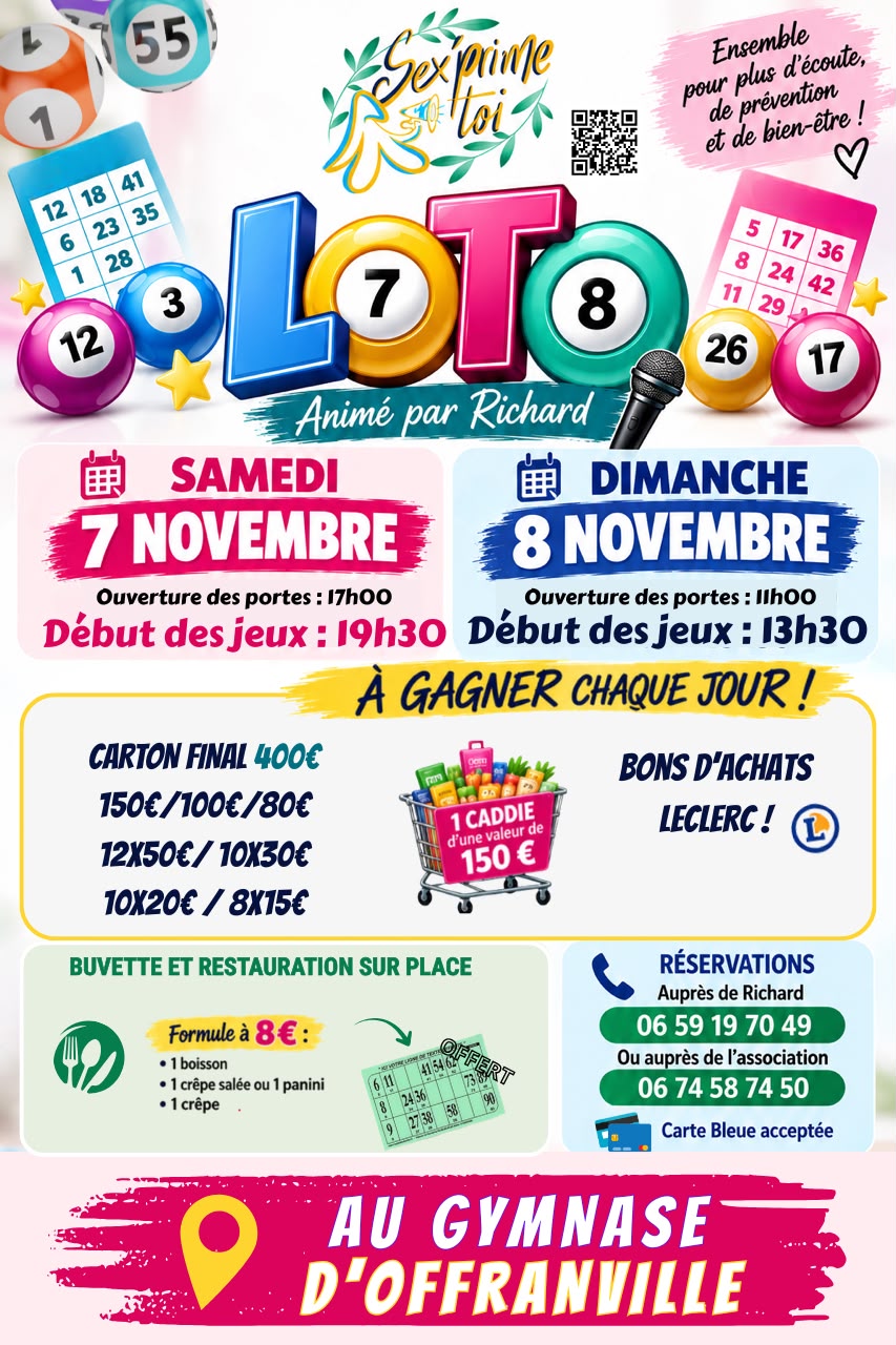 Affiche du Loto de l'Asso Sex'prime toi