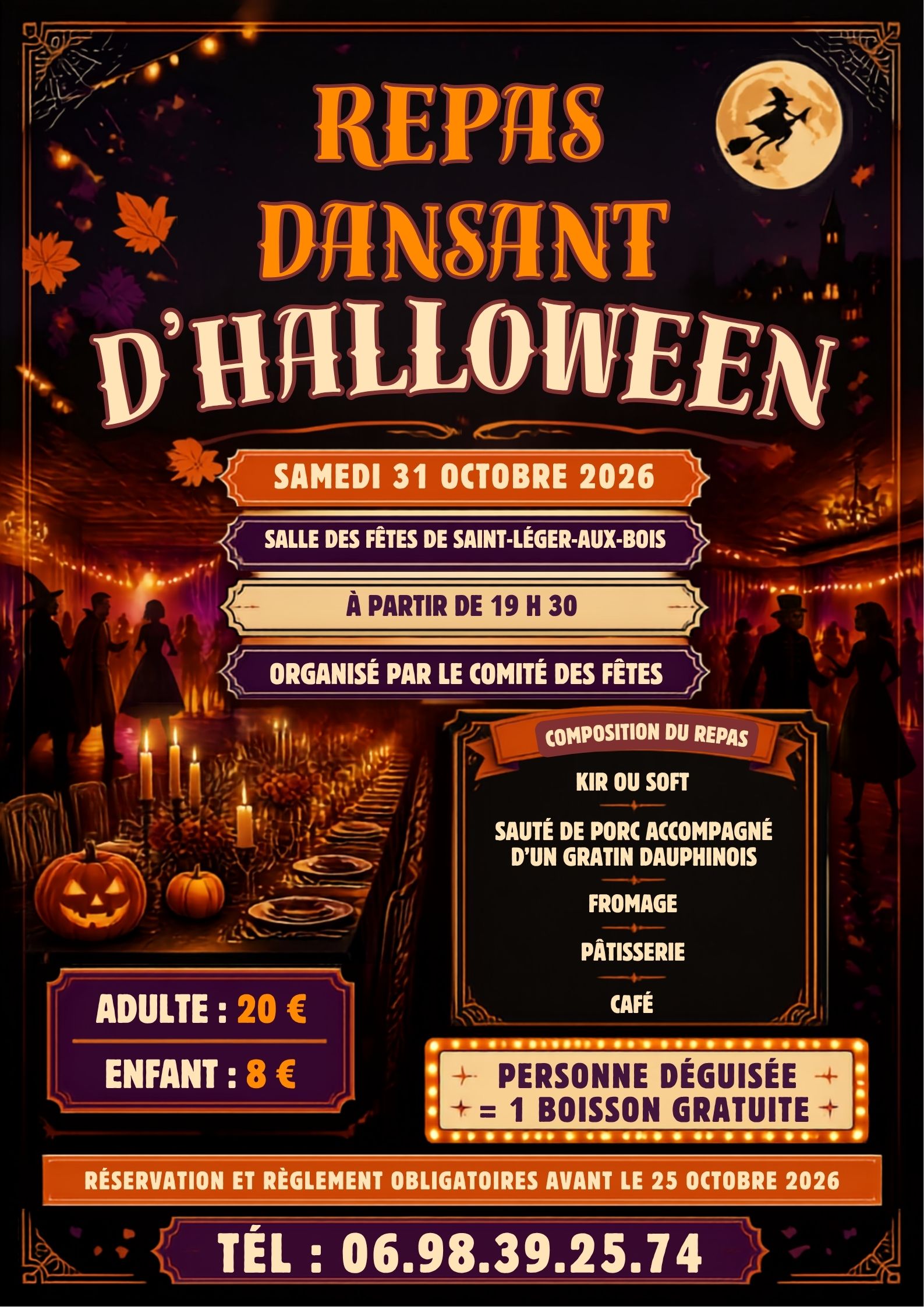 Affiche repas dansant d’Halloween - 1
