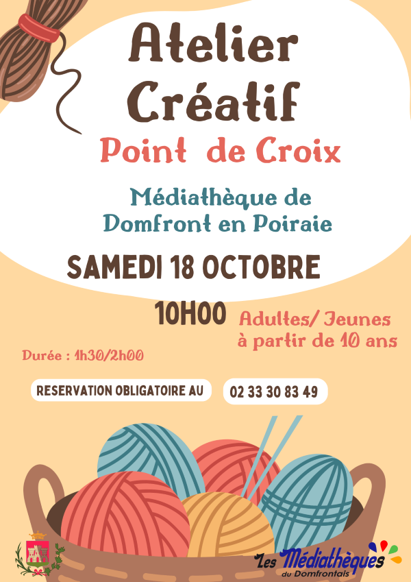 Domfront En Poiraie : Atelier créatif : point de croix