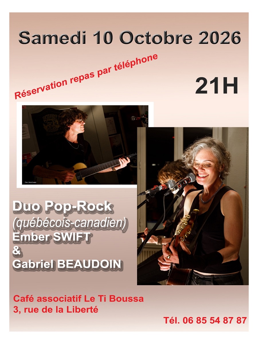 Concert Duo Pop Rock - Ember Swift et Gabriel Beaudouin