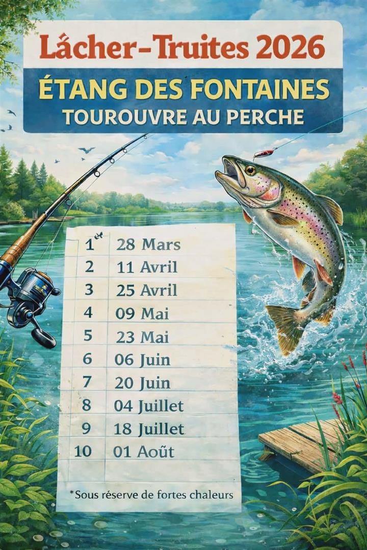 ©Sociétédepêche Lacher truite étang des Fontaines Tourouvre