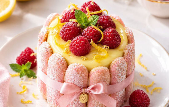 Atelier pâtisserie : Mini charlotte framboise et citron