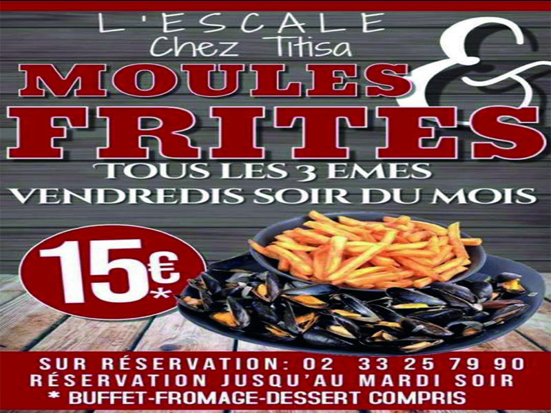 Soirée Moules frites l'Escale ©L'Escale Soirée Moules frites l'Escale