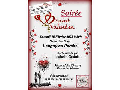 Soirée Saint Valentin Le 15 fév 2025