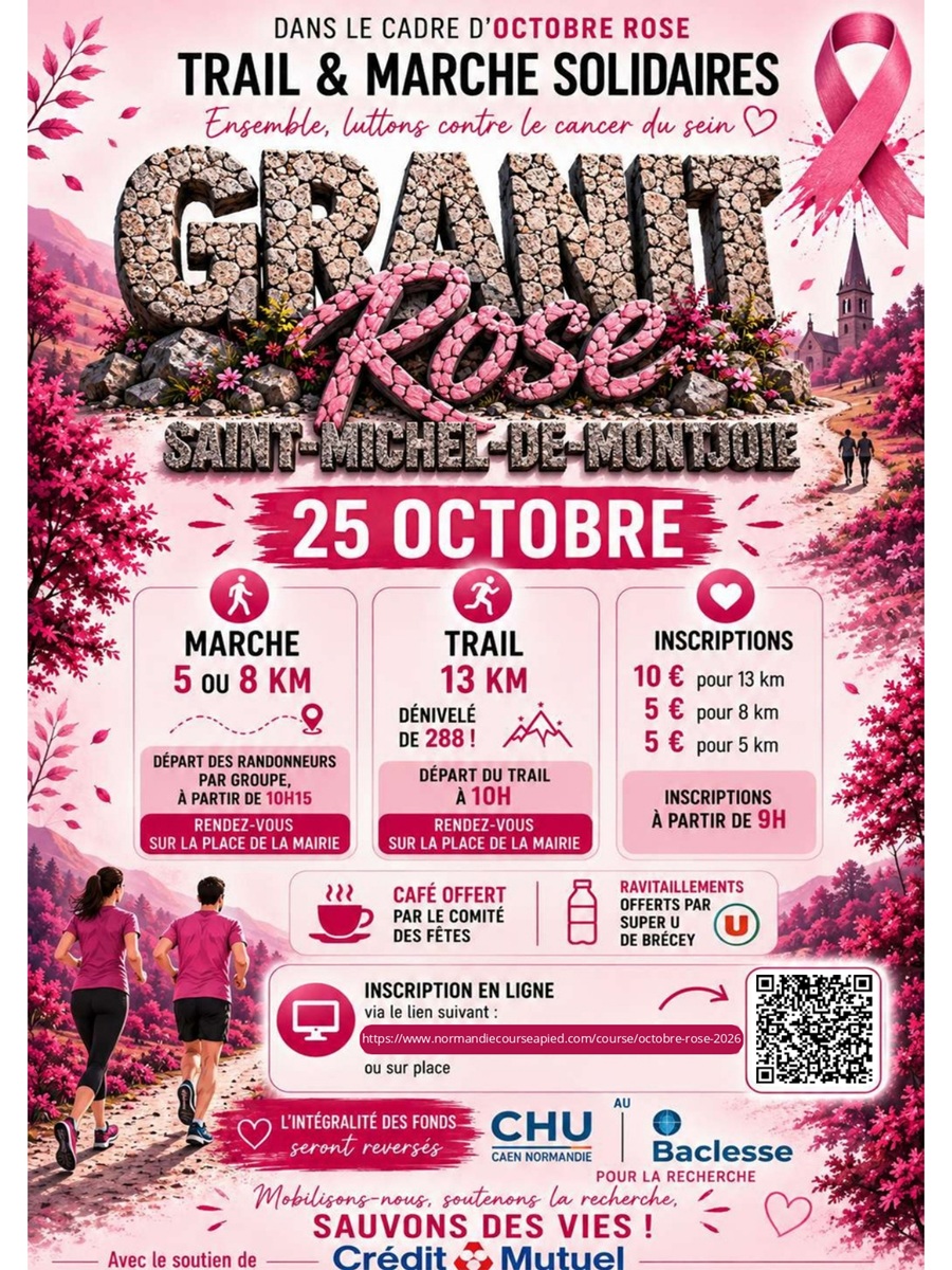Trail et marche solidaire "Granit rose" dans le cadre d'Octobre Rose