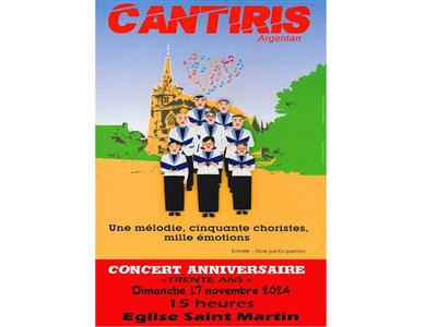 Chorale : les 30 ans de CANTIRIS Le 17 nov 2024