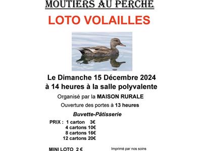 Loto "Volailles" Le 15 déc 2024